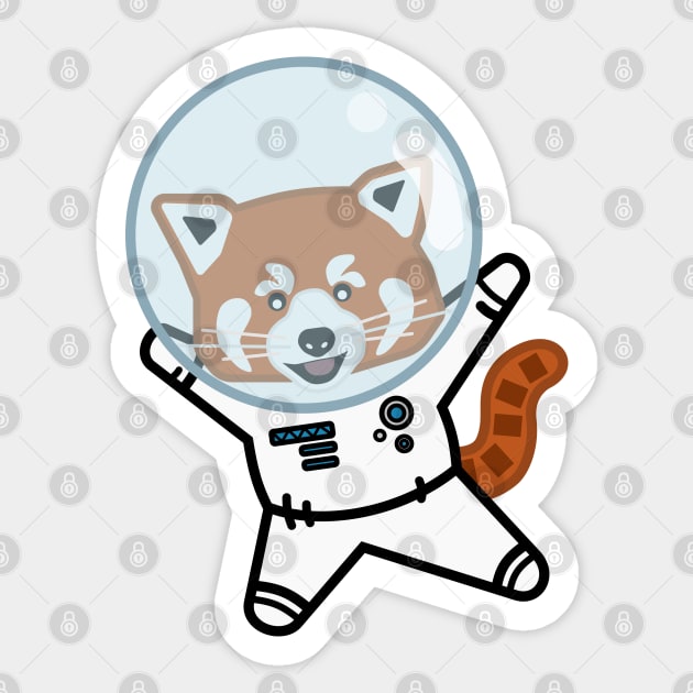 Red Panda Astronaut Sticker by ontenno